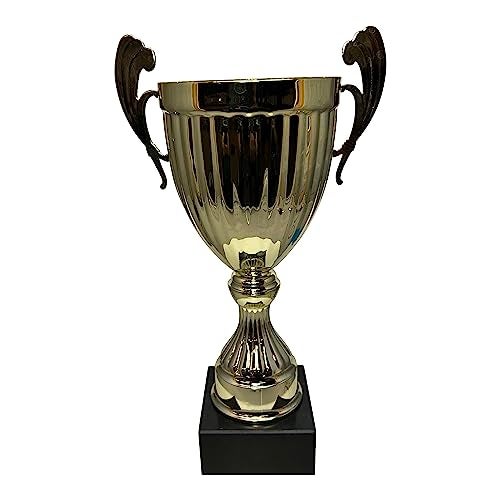 Express Medals 12 Inch Metal Brigt Gold Trophy Cup Sport Tournaments Competitions Recognition Gift or Award 12 Inches Tall x 7 Inches Wide at The Handles AMC320 - Image 1