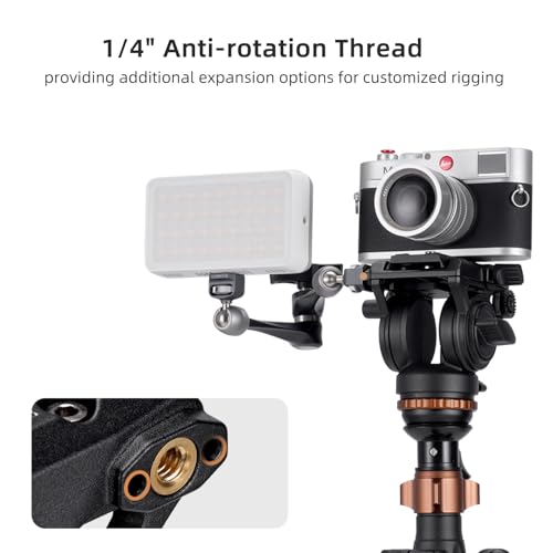 Cayer H8 Video Tripod Fluid Head, Metal Heavy Duty Drag Pan Head with 60 mm Flate Base, Adjustable Pan Handle, Load up to 13.2Ibs for Compact Video Camera DSLR Camera - Image 4