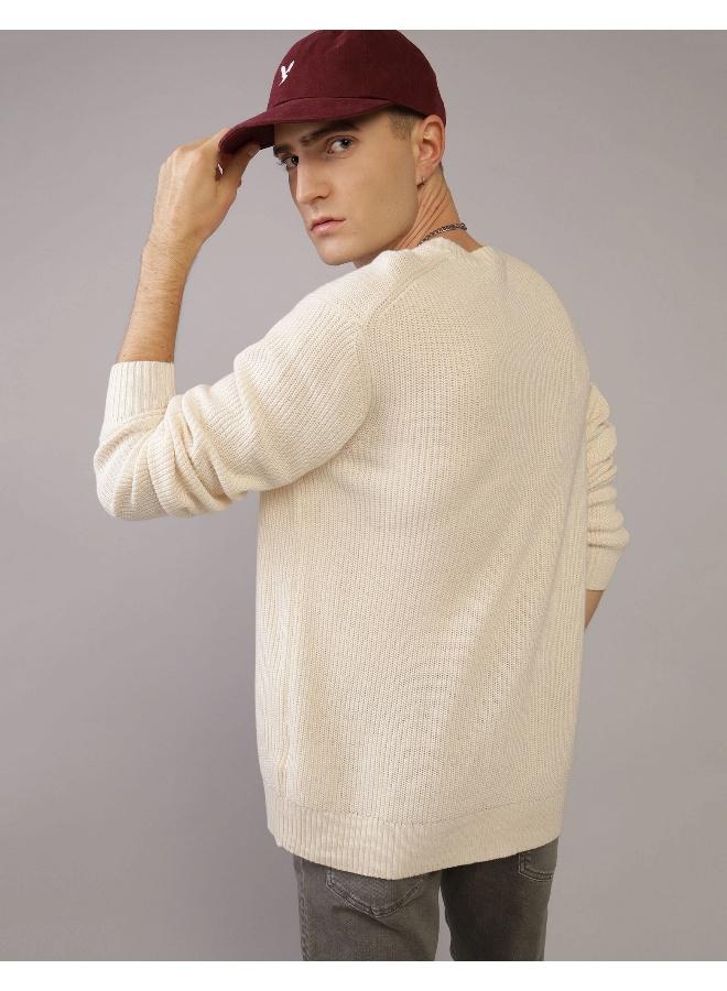 American Eagle AE Waffle Crew Neck Sweater  - Image 4