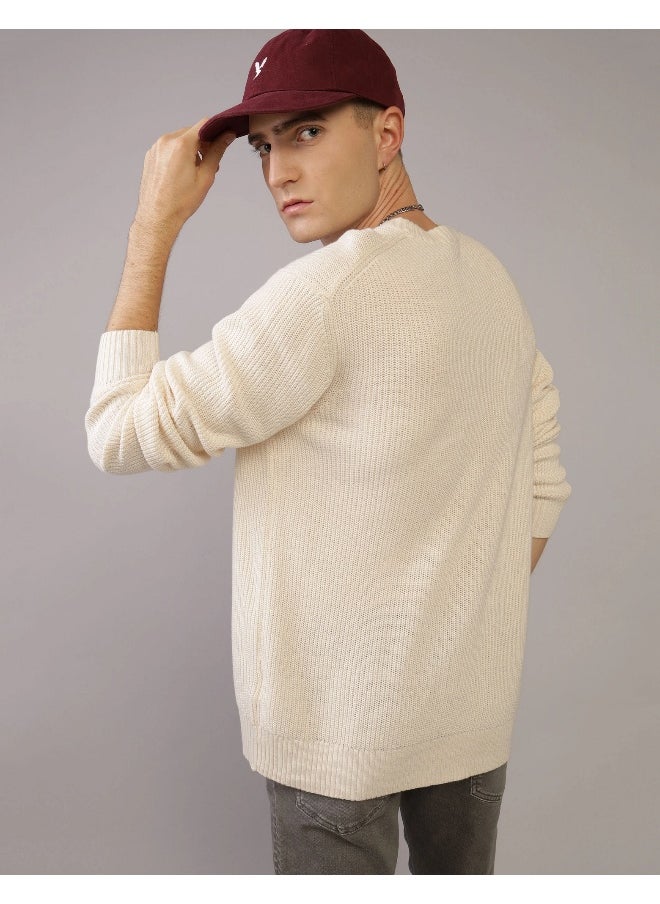 American Eagle - AE Waffle Crew Neck Sweater - Image 1