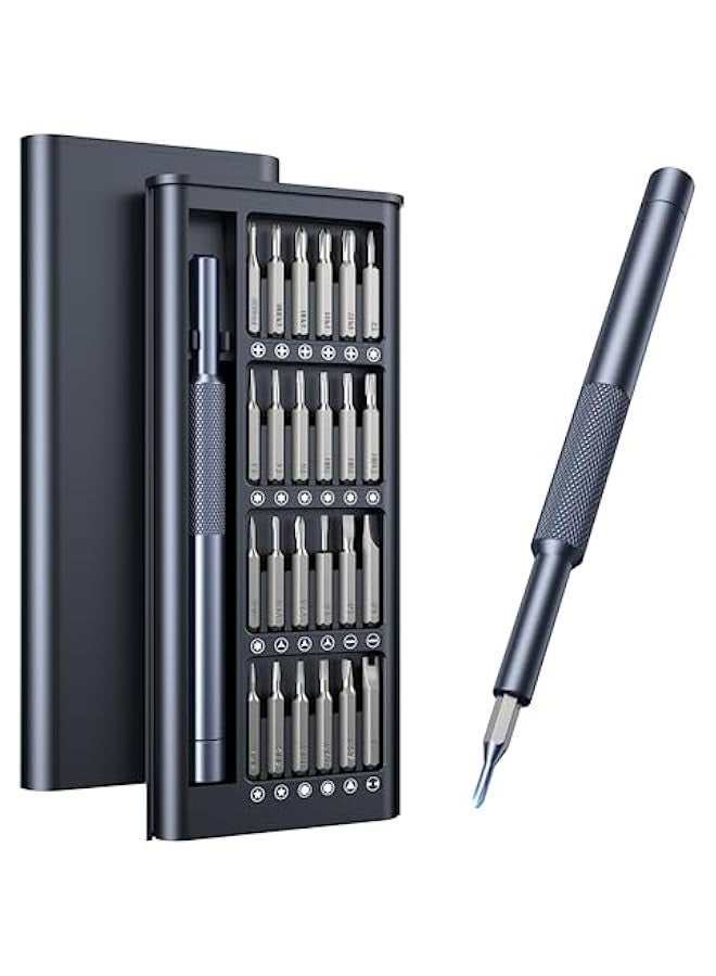 Small Precision Screwdriver Set for Phone Computer Watch Laptop Macbook Ring Doorbell Eyeglass Electronic Repair Tool Kit Bearing Steel Magnetic Professional Mini Screw Driver 25-in-1  - Image 1