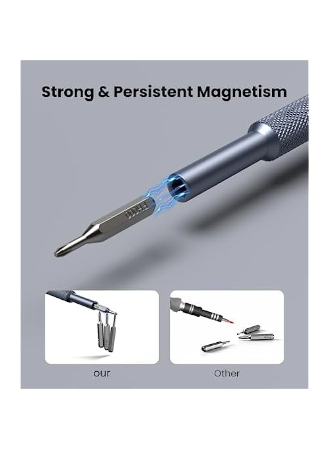 Small Precision Screwdriver Set for Phone Computer Watch Laptop Macbook Ring Doorbell Eyeglass Electronic Repair Tool Kit Bearing Steel Magnetic Professional Mini Screw Driver 25-in-1  - Image 4