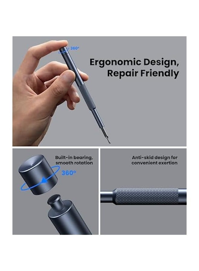 Small Precision Screwdriver Set for Phone Computer Watch Laptop Macbook Ring Doorbell Eyeglass Electronic Repair Tool Kit Bearing Steel Magnetic Professional Mini Screw Driver 25-in-1  - Image 5