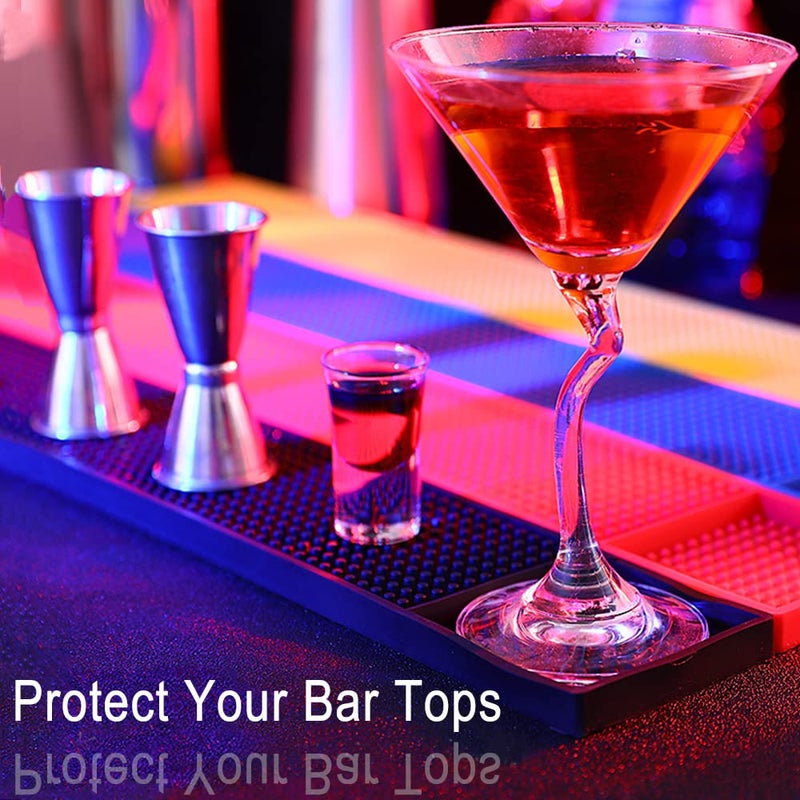 Noverlife 2PCS Rubber Bar Mats, Non-Slip Bar Service Spill Mat 24 x 3" Bar Table Mat Restaurant Kitchen Counter Bar Pad for Mixing Drinks, Anti-Skid Heat Resistant Barber Station Mat for Hair Salon - Image 5