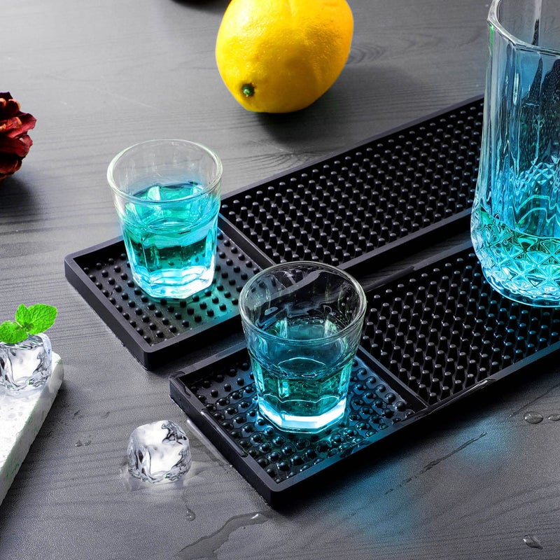 Noverlife 2PCS Rubber Bar Mats, Non-Slip Bar Service Spill Mat 24 x 3" Bar Table Mat Restaurant Kitchen Counter Bar Pad for Mixing Drinks, Anti-Skid Heat Resistant Barber Station Mat for Hair Salon - Image 4