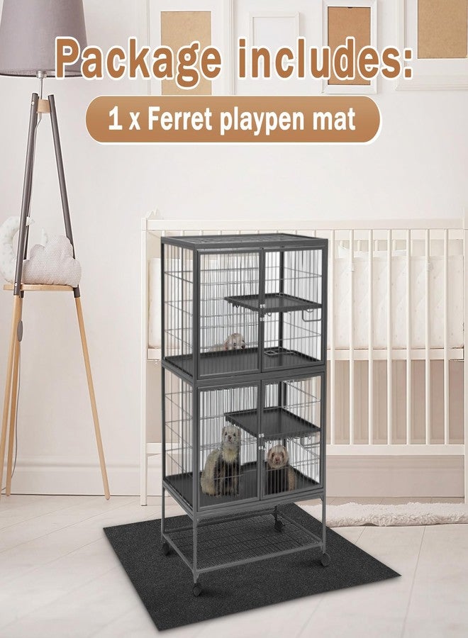 Drydiet 56" x 42" Ferret Playpen Mat, Under Pet Cage Liner, Absorbent/Waterproof Felt Pad for Ferret Cages, Bird Cage Reptile Aquariums, Dog Kennels, with Non-Slip Backing for Hard Floors - Image 3