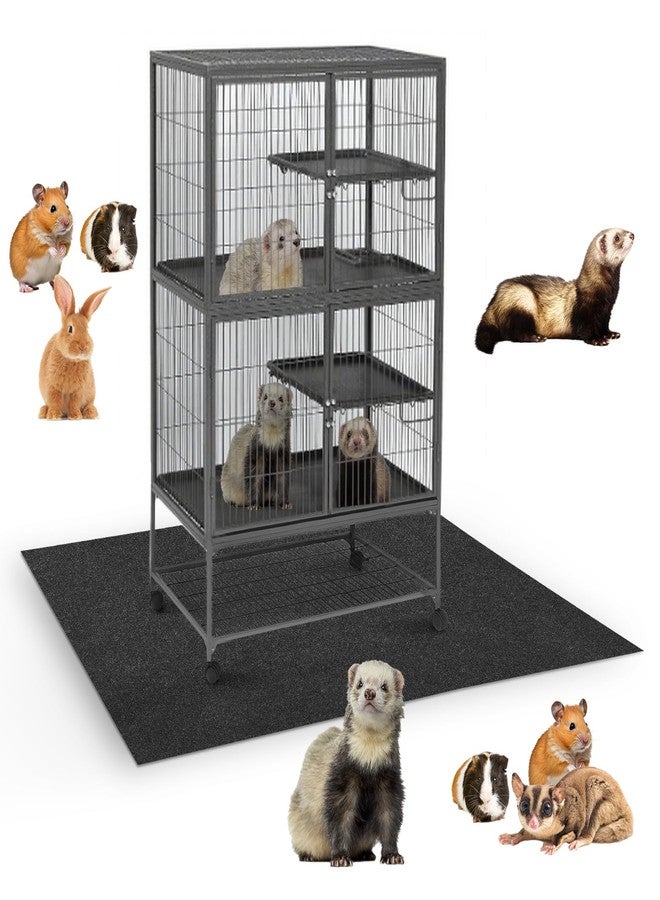 Drydiet 56" x 42" Ferret Playpen Mat, Under Pet Cage Liner, Absorbent/Waterproof Felt Pad for Ferret Cages, Bird Cage Reptile Aquariums, Dog Kennels, with Non-Slip Backing for Hard Floors - Image 1