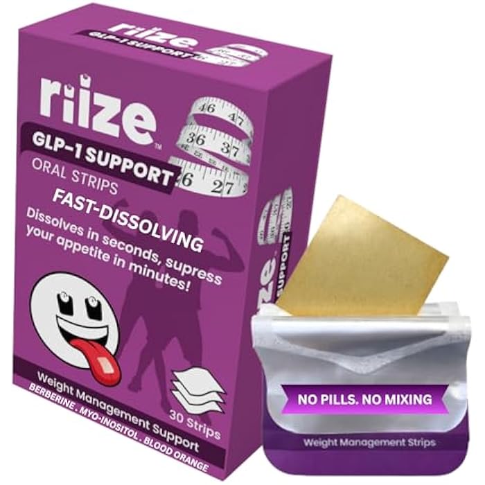 Riize GLP-1 Support Strips for Weight Management and Appetite Control - Fast-Dissolving Oral Strips with Berberine, Myo-Inositol & Blood Orange Extract - 1 Month Supply - 30 Count - Image 1