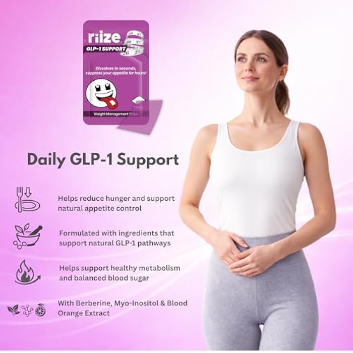 Riize GLP-1 Support Strips for Weight Management and Appetite Control - Fast-Dissolving Oral Strips with Berberine, Myo-Inositol & Blood Orange Extract - 1 Month Supply - 30 Count - Image 3