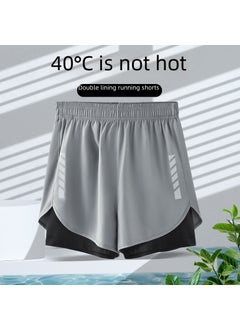 Generic شورتات كرة السلة الأمريكية للرجال سريعة الجفاف رمادي  - Image 4