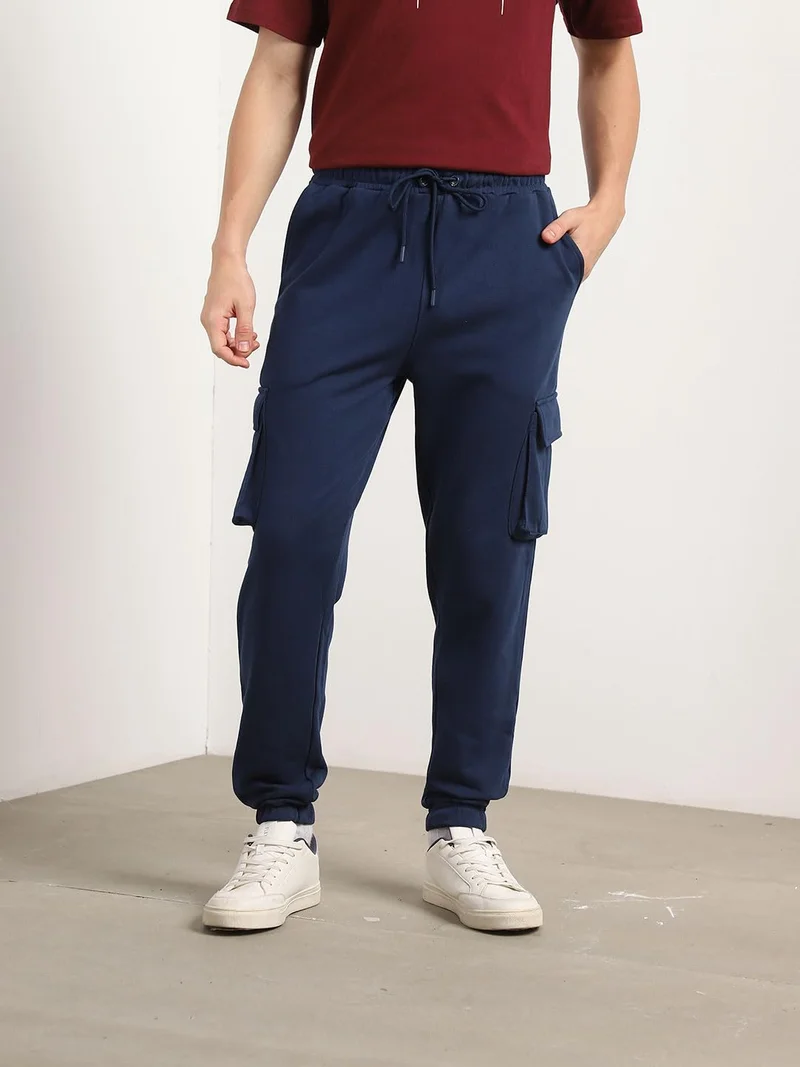 NOBERO Men's Navy Cargo Joggers