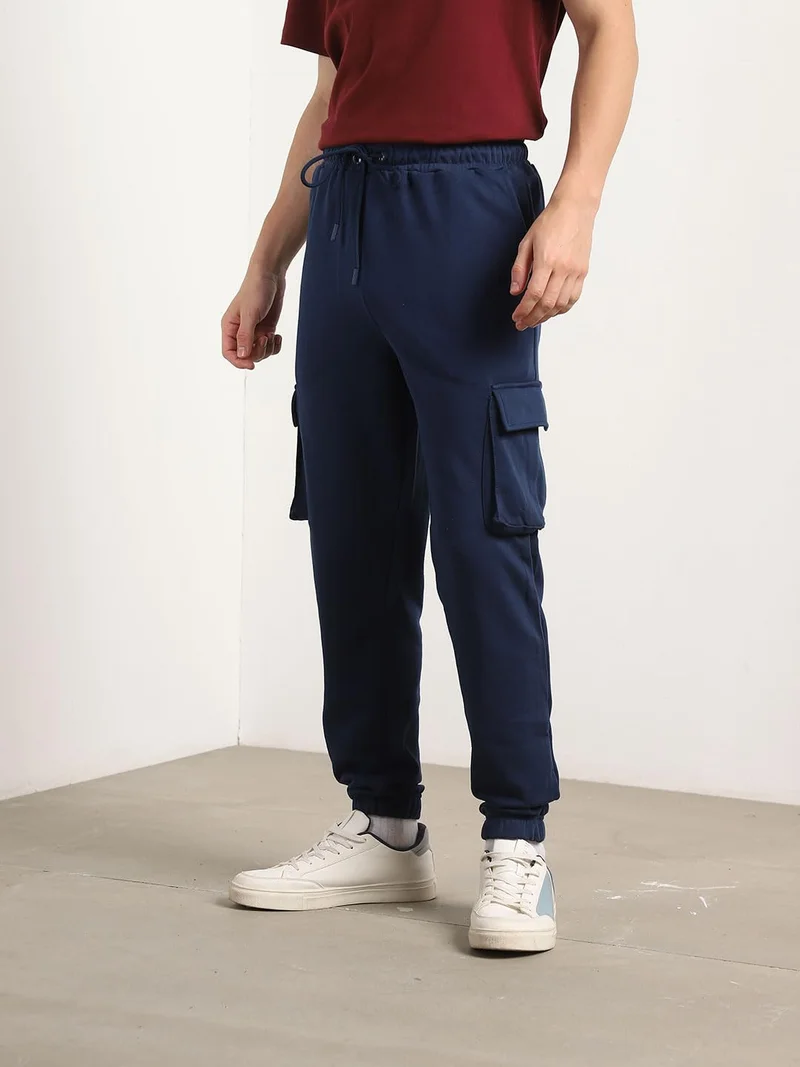 NOBERO  Men's Navy Cargo Joggers for Men | Best Price UAE