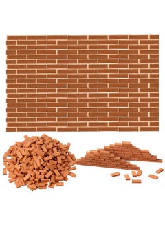 Civaner 350 Pieces Mini Bricks Tiny Bricks For Landscaping Red Miniature Bricks Model Brick Wall Small Bricks For Crafts Realistic Fake Bricks Mini Blocks For Dollhouse Mini Garden Accessories 1 35 Scale  - Image 1