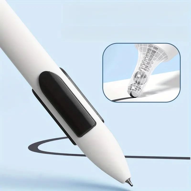 Gopendra Anti-Fall Pinch Gel Pen(INK COLOR-BLACK ONLY),0.5mm triangle posture grip pen, quick-drying neutral pen mecha style Automatic Retraction Pen, Retractable Gel Pen (White, 1) - Image 3