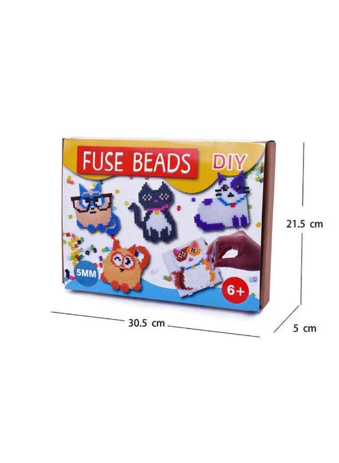 Thermal fusion bead set for kids - design cats and colorful shapes - Image 2