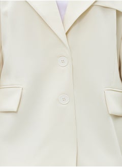 trendyol White Oversize Lined Woven Blazer Jacket TWOSS22CE0077  - Image 5