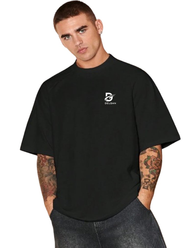 DIVIS Oversized Black Graphic T-Shirt for Men - Image 2