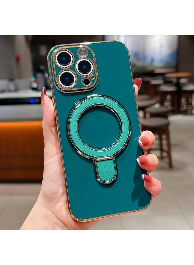 S-TOP Case For iPhone 14 Pro Solid Color Electroplated Metal Holder Phone Case - Image 1