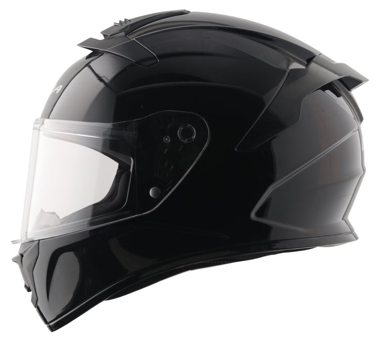 Vega VF 10 Turbo Solid Full Face Motorcycle Helmet with Shock-Absorbing Liner, Lightweight Build, Aerodynamic Fit, Ventilated Interior, Comfortable Fit, and Trendy Black Finish Black L - Image 1