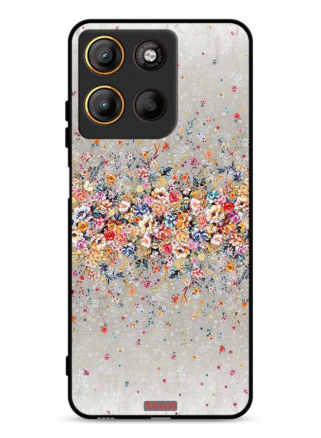 Tolwak Motorola Moto G15 Protective Case Cover Small Flowers Abstract Art