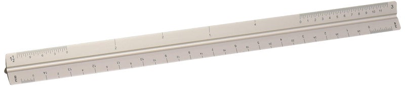 ALVIN Aluminum Architect Triangular Scale Model 2200M-1 Ruler for Drafting and Drawing, Great for Students and Professionals, Architects and Drafters, Anodized Aluminum - 12 Inches - Image 3