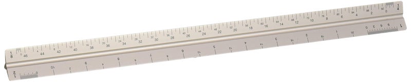 ALVIN Aluminum Architect Triangular Scale Model 2200M-1 Ruler for Drafting and Drawing, Great for Students and Professionals, Architects and Drafters, Anodized Aluminum - 12 Inches - Image 2