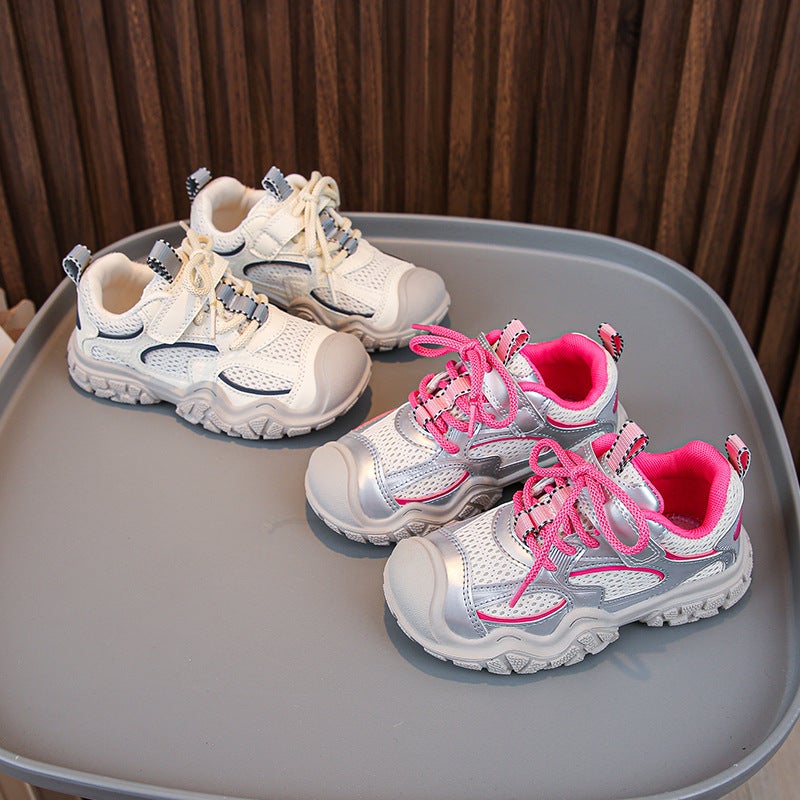 Children'S Mesh Shoes Summer 2025 Autumn New Breathable Trendy Boys Running Shoes Soft Sole Outdoor Girls Sports Shoes - Image 2