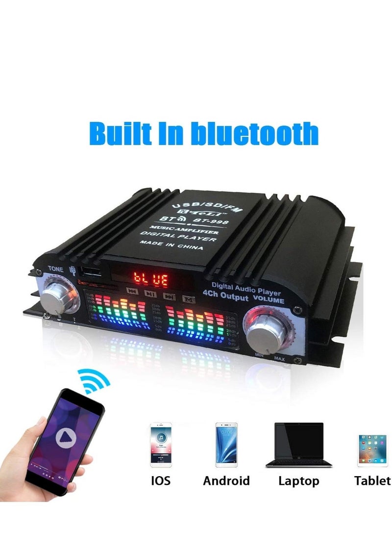 HiFi Sound Amplifier Digital 4 Channel Audio Amplifier Bluetooth Karaoke Player FM Radio Support Remote Control - pzsku/Z95E6837528723350C073Z/45/_/1716276889/6d86d67a-ea2d-4ffe-9435-a0df0ed57800