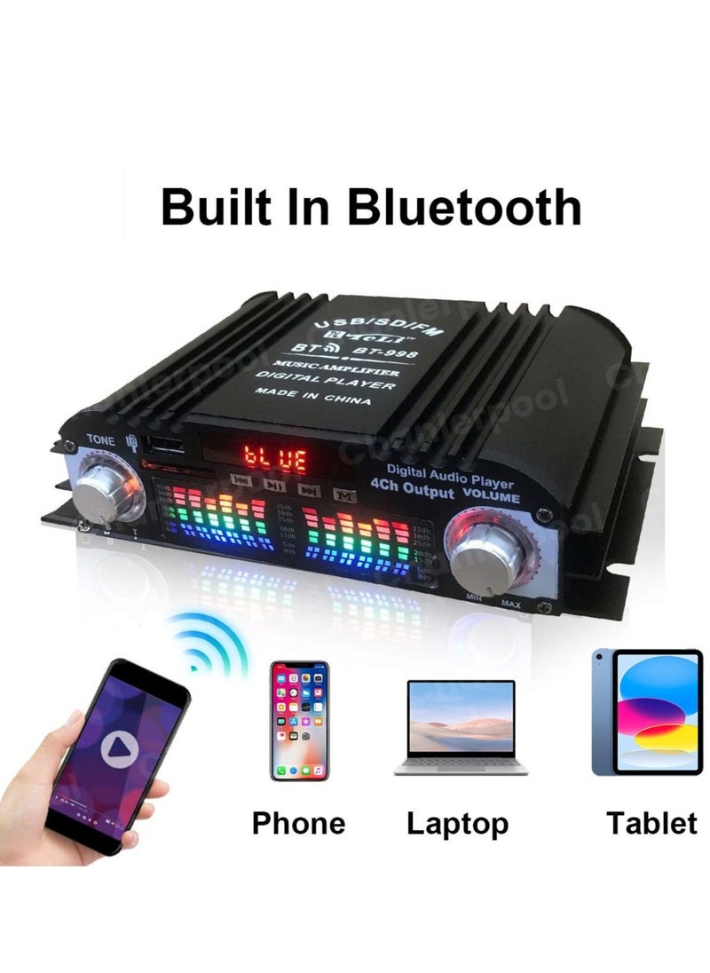 HiFi Sound Amplifier Digital 4 Channel Audio Amplifier Bluetooth Karaoke Player FM Radio Support Remote Control - pzsku/Z95E6837528723350C073Z/45/_/1716276905/9fbcec49-9218-4784-b704-73a478f78c1b