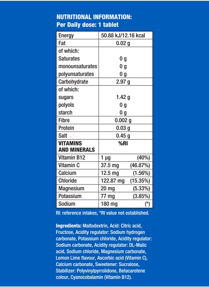 FAST&UP Reload Instant Energy Drink - 20 Effervescent Tablets - Lemon Lime Flavour  - Image 4