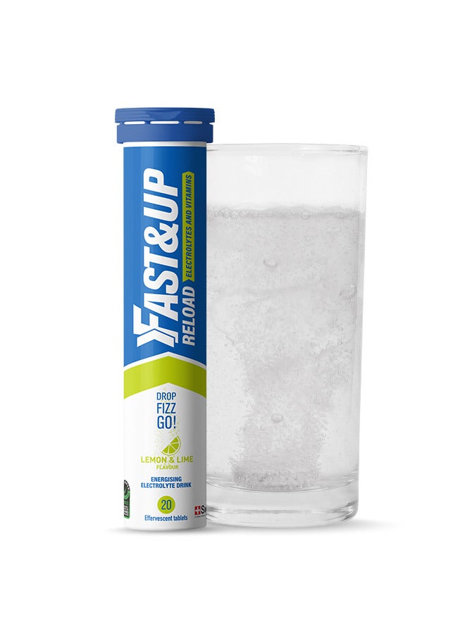 FAST&UP Reload - Hydration Electrolyte Supplement - 20 Effervescent Tablets, Lemon & Lime Flavour - Image 1