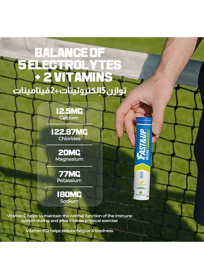 FAST&UP Reload - Hydration Electrolyte Supplement - 20 Effervescent Tablets, Lemon & Lime Flavour - Image 5