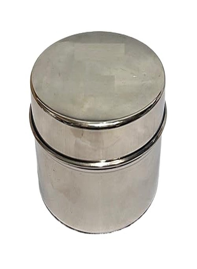 Dynore من الفولاذ المقاوم للصدأ على شكل دائري Dabba/حاوية/Puri Dabba/حاوية تخزين/Dabbi - مجموعة من 1 - Image 4