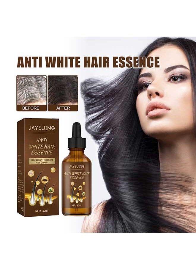 Jaysuing - Anti White Hair Essence 30ml, Dark Anti Graying Hair Serum for Men and Women, Nutrient Natural Darkening, Promoting Healthier and Thicker Hair - Image 1