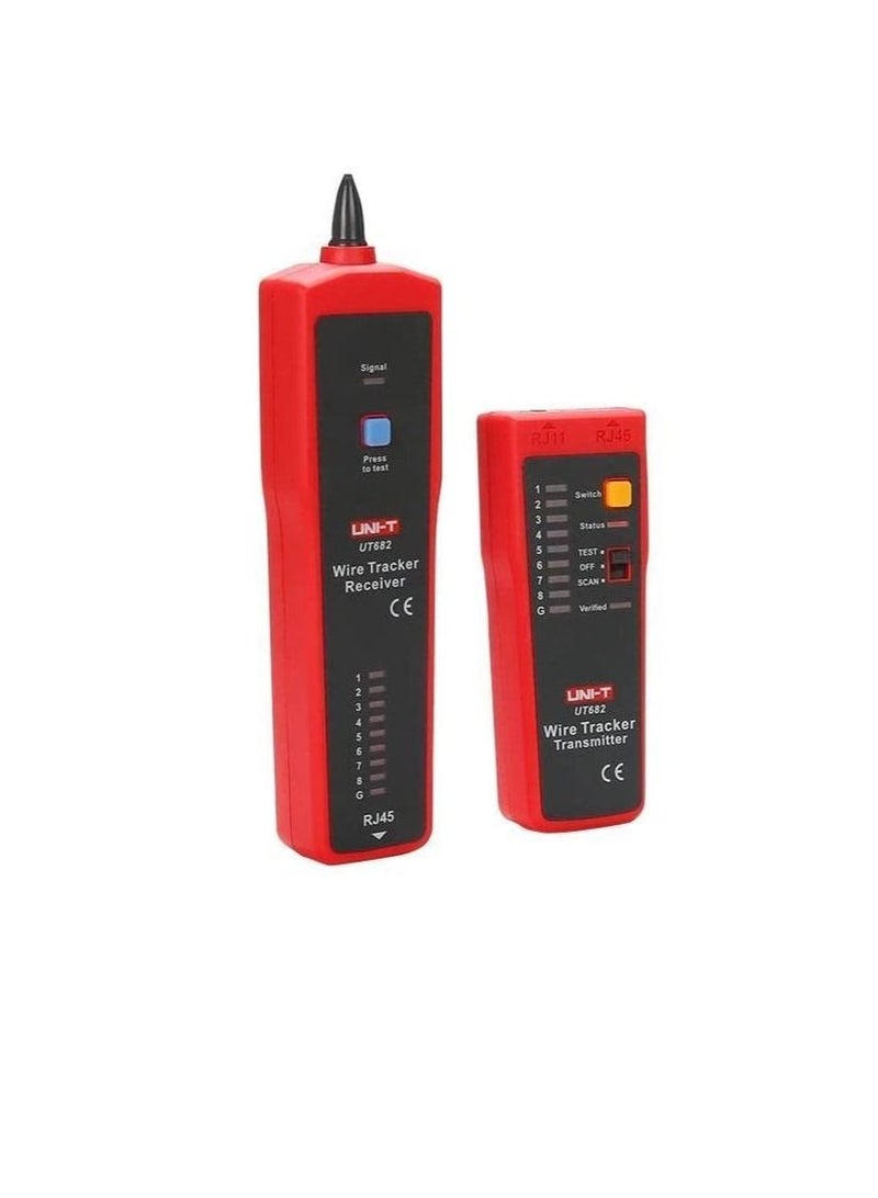 Uni T Wire Tracker Telephone Line Network Cat6 Cable Power Cable Line Network Cable Calibration Cable Tester Consists of a Transmitter and a Receiver  - Image 1