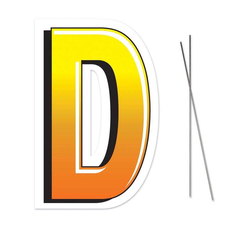 Beistle Letter D Yard Sign with Metal Stakes