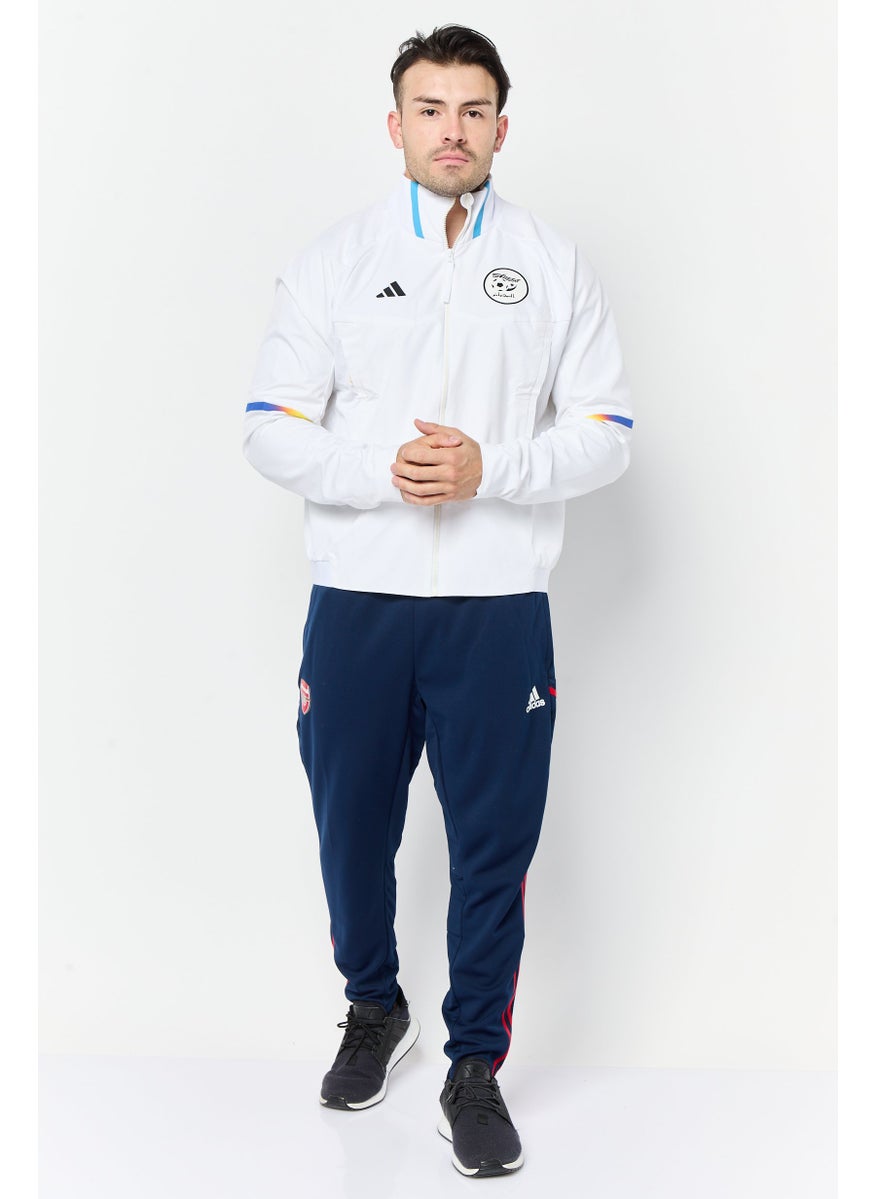 Adidas Men Sportswear Fit Long Sleeve Football Jackets, White  - Image 2