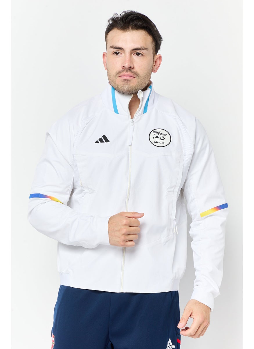 Adidas Men Sportswear Fit Long Sleeve Football Jackets, White  - Image 1