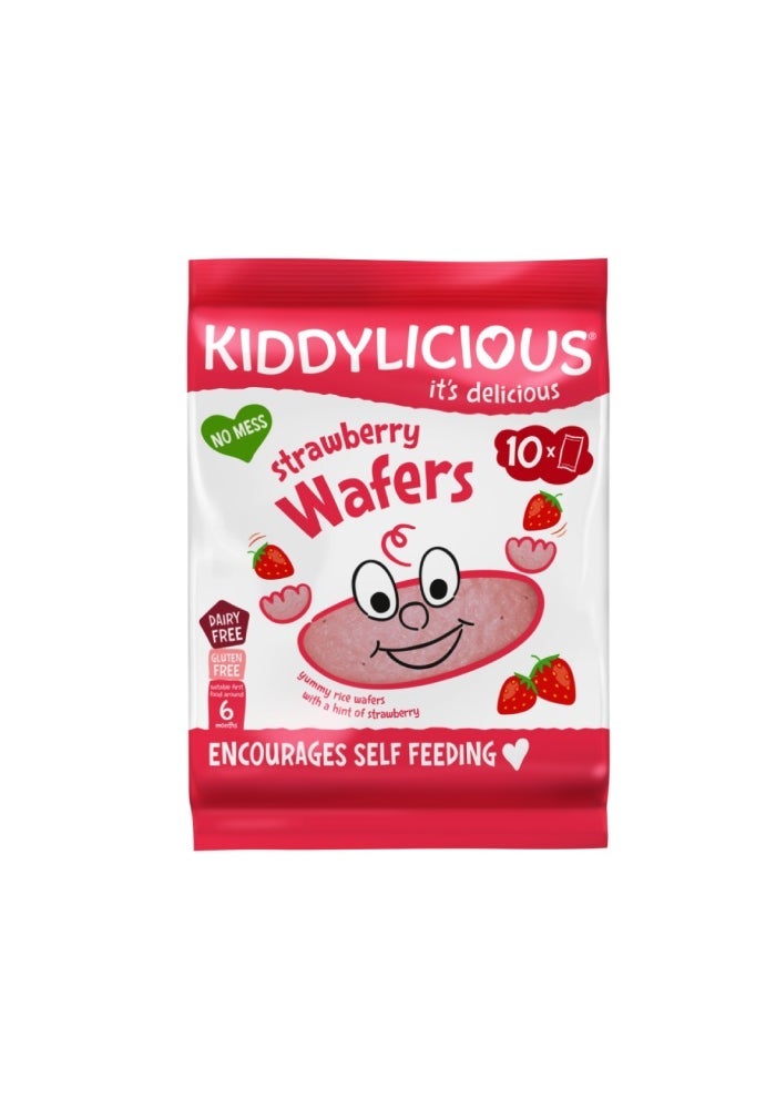Kiddylicious Strawberry Wafers - 10 Pack for Kids