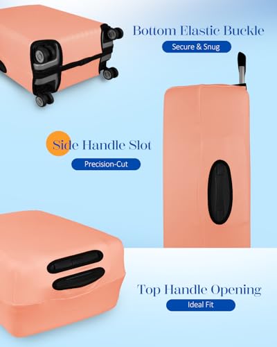 Slohif Luggage Cover for Suitcase Tsa Approved Protector - Luggage Sleeve Suit Case Cover Travel Stretch Large Baggage Case Protective Washable Fit 24-27 Inch Rose - Image 5