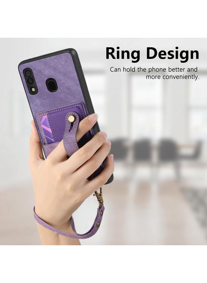 S-TOP Case For Samsung Galaxy A30/A20/M10s Retro Cross Wristband Wallet Leather Back Phone Case - Image 3