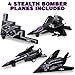 ArtCreativity Diecast Stealth Bomber Toy Jets with Pullback Action Diecast Metal Jet Airplane Toys B2 Bomber SR71 Blackbird F22 Raptor and F117 Nighthawk Military Toys for Kids - Image 3