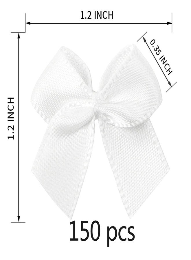 SIMISI RIBBON 150 Pieces White Mini Ribbon Bows for Crafts Tiny Satin Bow for Gift Wrapping, Invitations, Christmas Tree - Image 2