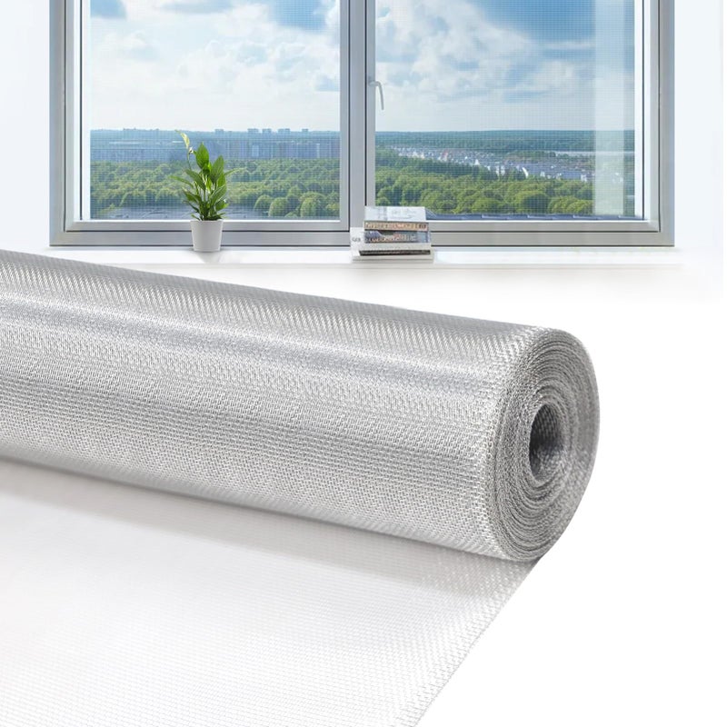 FOREHOGAR Aluminum Window Screen Mesh 3x25 Replacement Mosquito Net Roll for Sliding Door Repair Insect Screening Proof for Patio Porch Balcony Durable Resistant House DIY Silver - Image 2