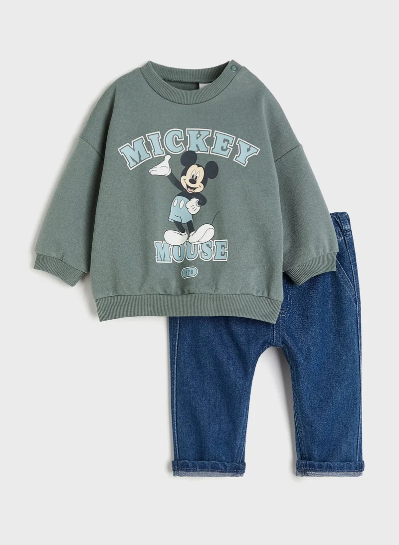 H&M Infant 2 Piece Printed Sweatshirt & Pants Set