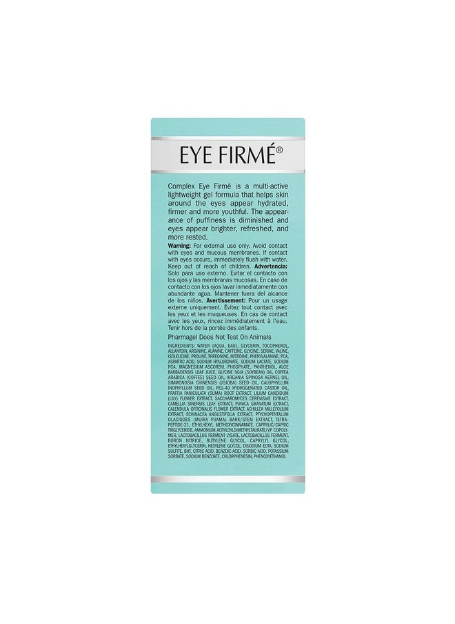 Pharmagel - Eye Firme | Eye Gel For Natural Firming, Puffiness, And Wrinkles | Dark Circles Under Eye Treatment | Under Eye Bags Treatment - 1 Fl. Oz. - Image 1