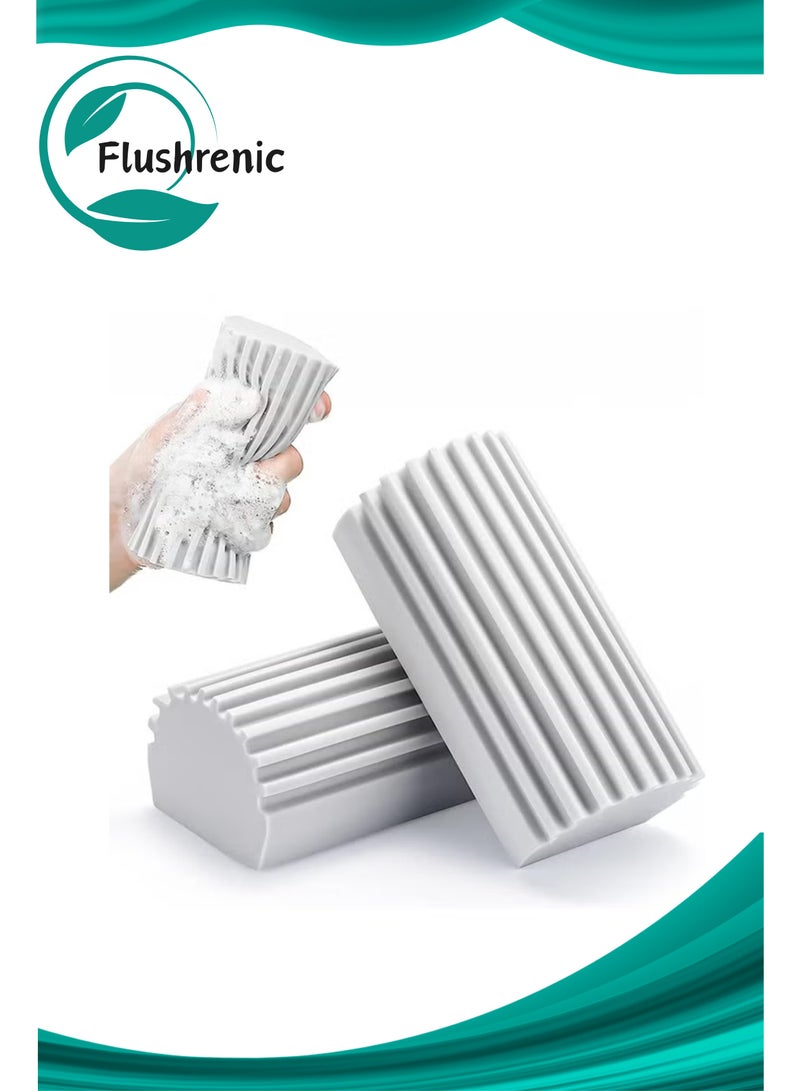 فلوشرينيك 2 قطعة الاسفنج تنظيف المنزل ( رمادي ) - Image 1