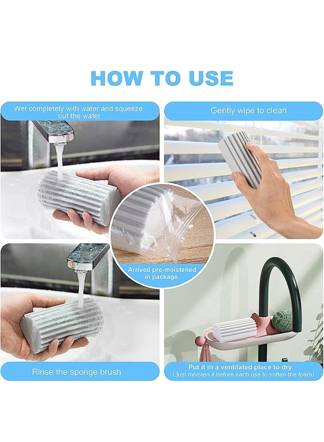 2 pcs Sponge Duster Damp Clean Duster (Grey）