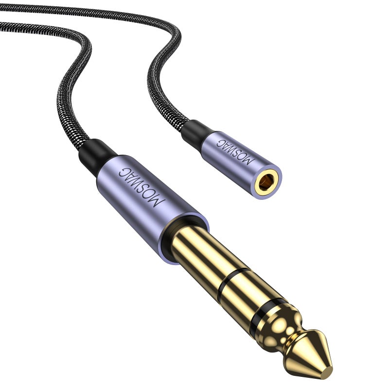 MOSWAG 14 to 35mm Headphone Adapter 66FT2Meter TRS 635mm 14 Male to 35mm 18 Female Stereo Jack Audio Adapter for Amplifiers Guitar Amp Keyboard Piano Home Theater Headphones and More - Image 2