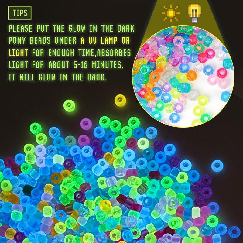 Assorted Mermaid Glow In The Dark Spacer Beads Jewelry Making Kit 701 Pcs - Image 2